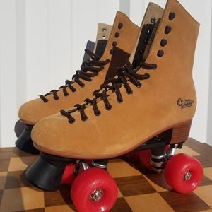 Sketchers 4 Wheelers Wheat Suede Roller Skates 9